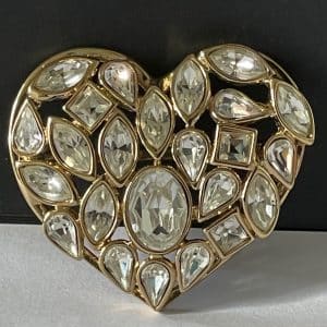 yves saint laurent haute couture oversized heart shaped brooch by robert goossens 1983