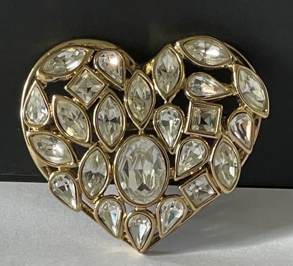 yves saint laurent haute couture oversized heart shaped brooch by robert goossens 1983