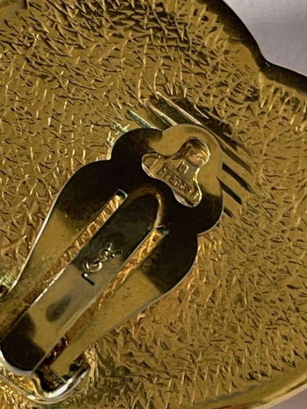 yves saint laurent ysl large heart orange vintage earrings c.1980s