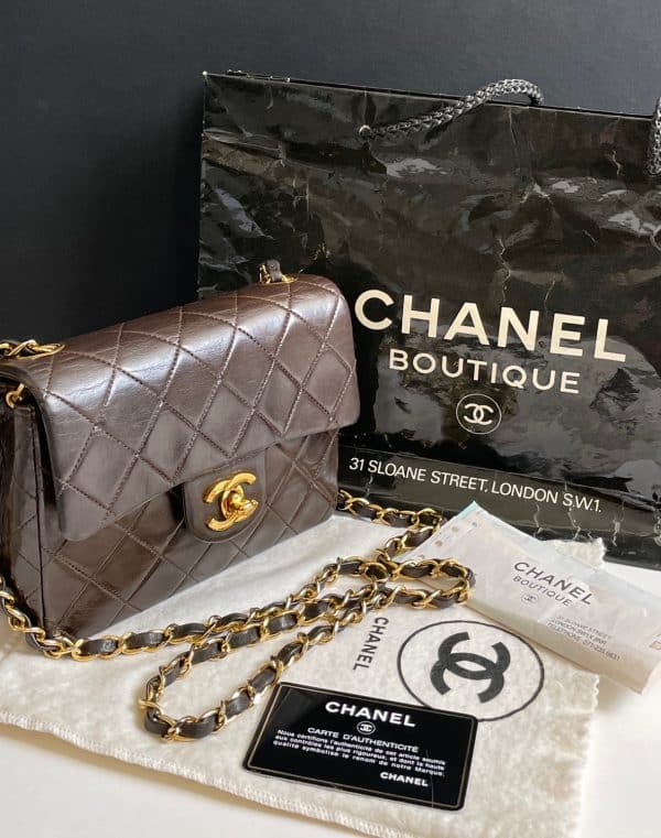 chanel vintage mini classic timeless bag cc logo c.1989 1990