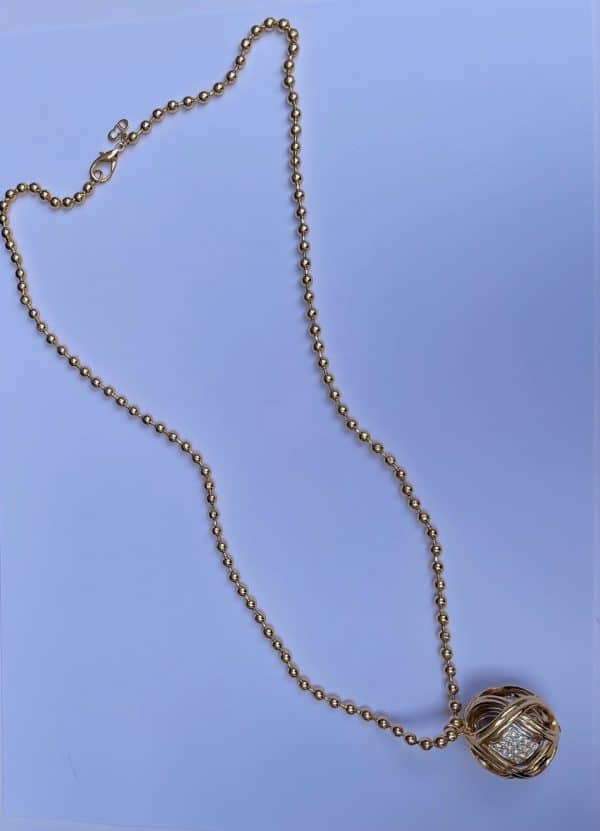christian dior necklace cd logo double sphere gold ball chain