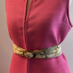 givenchy paris vintage hot pink 60s 70s sleeveless asymmetric dress