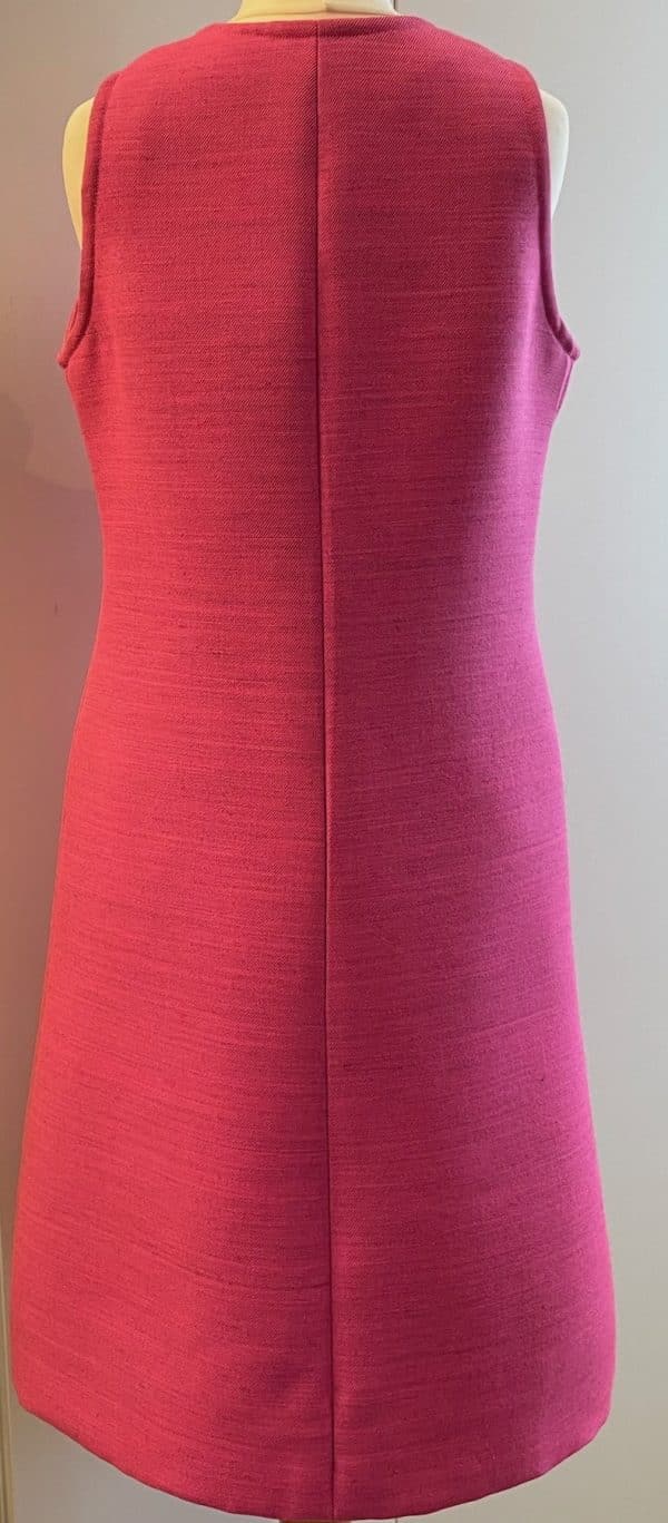 givenchy paris vintage hot pink 60s 70s sleeveless asymmetric dress