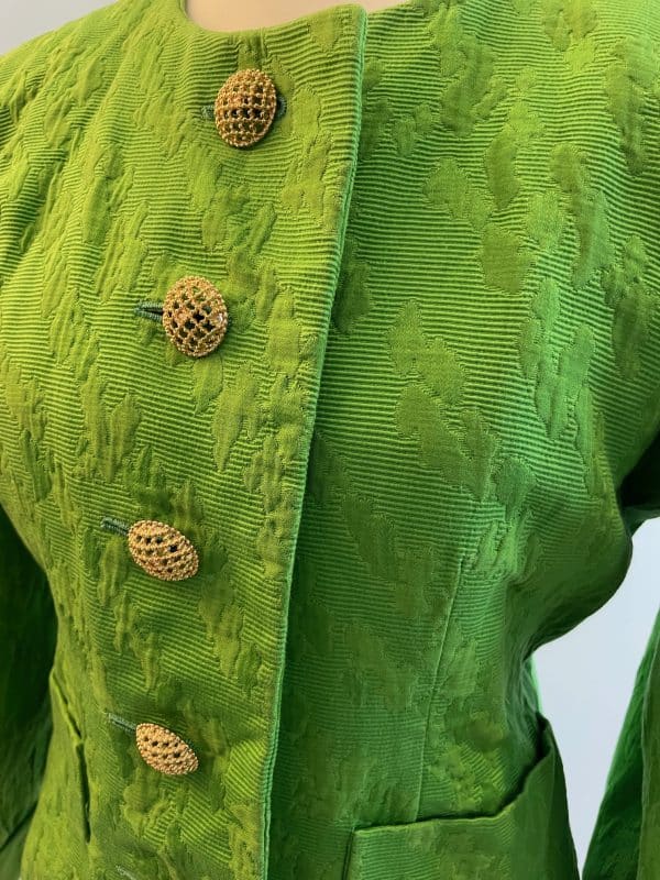 yves saint laurent vintage green damask jacket archives collection 1989