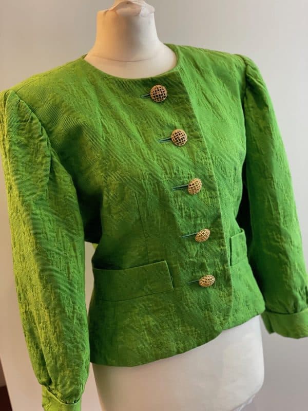 yves saint laurent vintage green damask jacket archives collection 1989