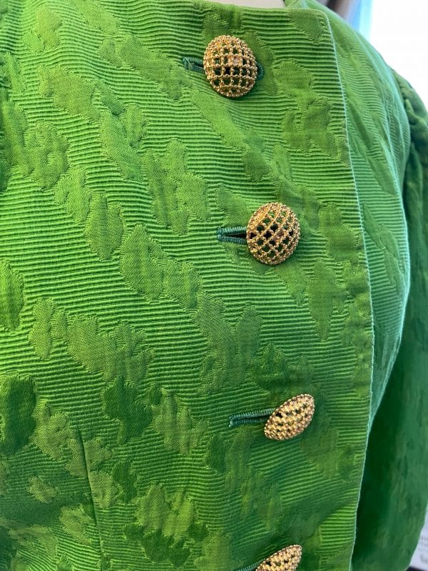 yves saint laurent vintage green damask jacket archives collection 1989