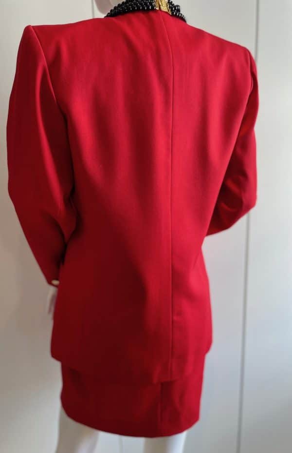 yves saint laurent vintage blazer dress suit red variation c.1994