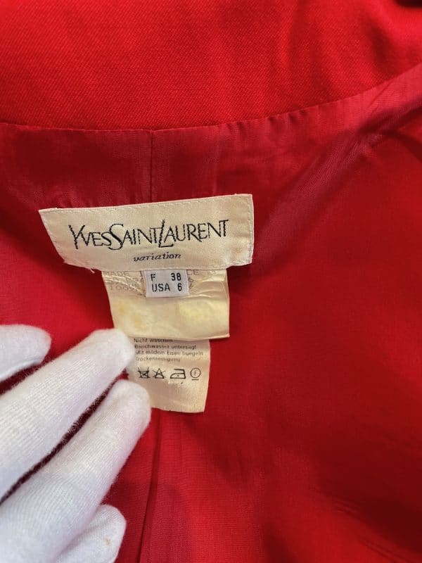 yves saint laurent vintage blazer dress suit red variation c.1994