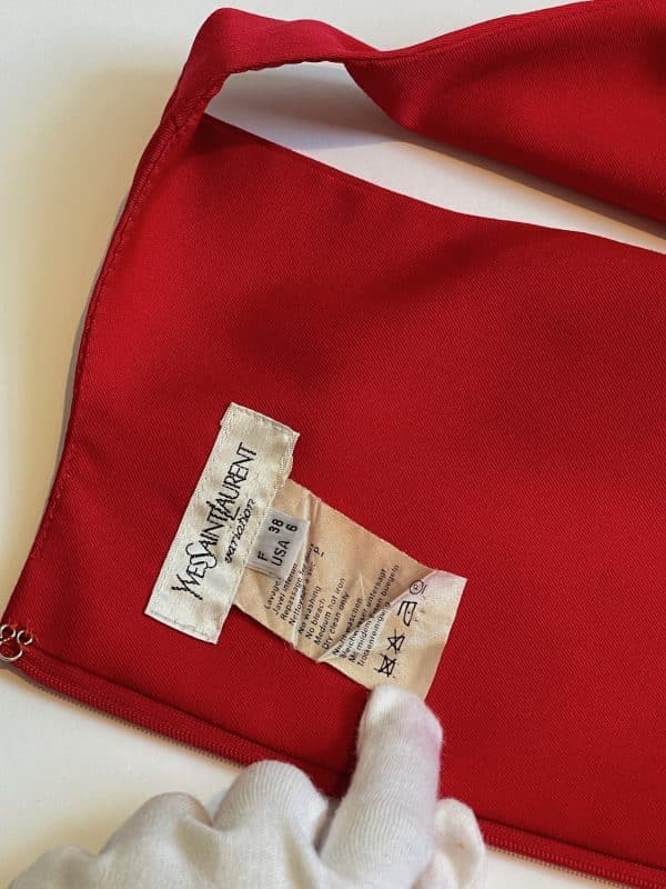 yves saint laurent vintage blazer dress suit red variation c.1994