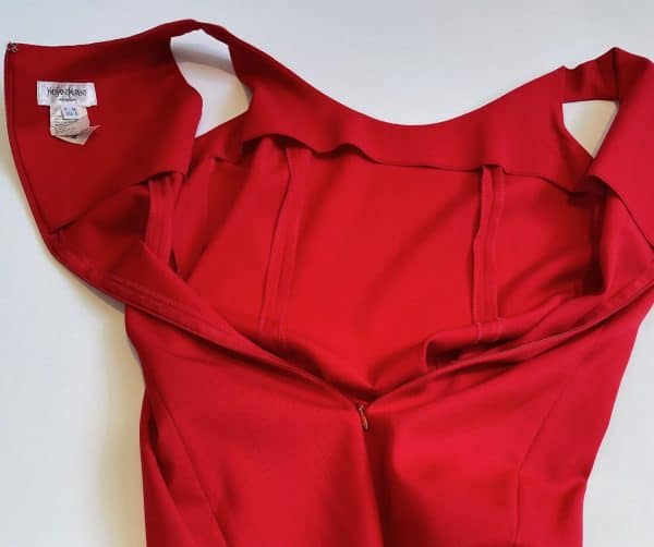 yves saint laurent vintage blazer dress suit red variation c.1994