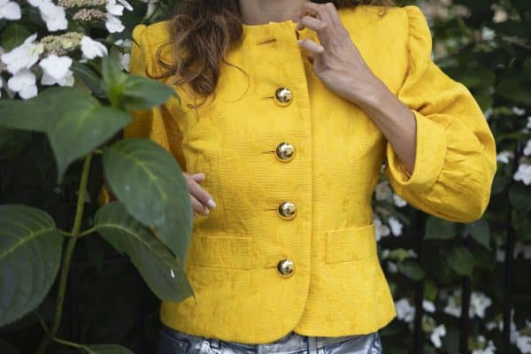 yves saint laurent vintage yellow damask jacket archives collection 1989