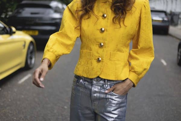 yves saint laurent vintage yellow damask jacket archives collection 1989