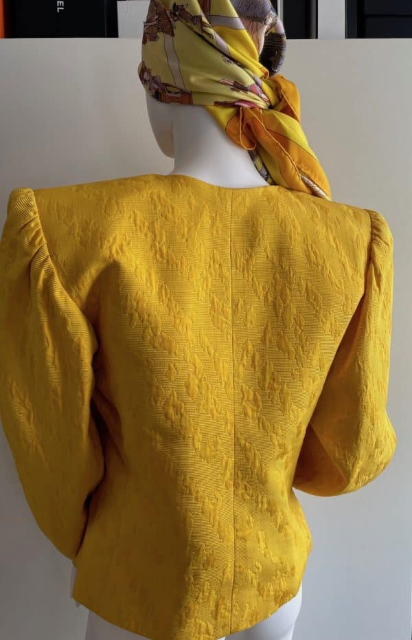 yves saint laurent vintage yellow damask jacket archives collection 1989
