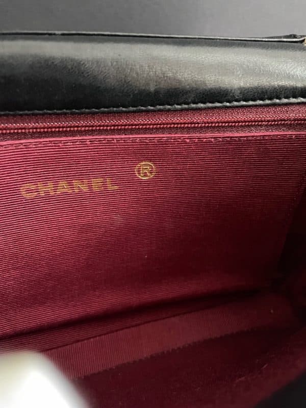 chanel vintage timeless quilted double flap leather shoulder black bag c.1980s w/box