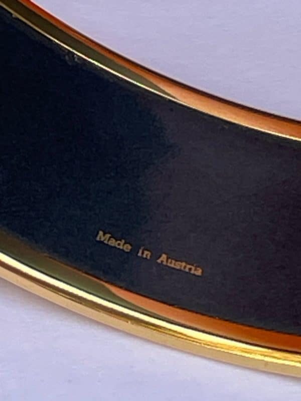 hermÈs 1970s large bracelet multi "grand apparat" horse prints 18k gold plated vintage w/box