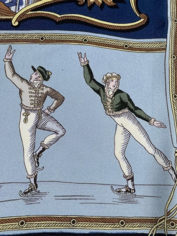 hermÈs vintage silk scarf les plaisirs du froid by hugo grygkar 1955 w/box