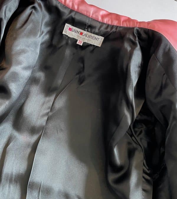 saint laurent rive gauche vintage black pink cubist jacket fall winter 1988