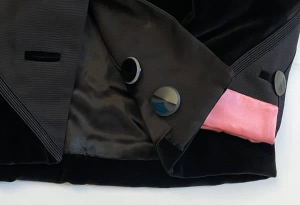 saint laurent rive gauche vintage black pink cubist jacket fall winter 1988
