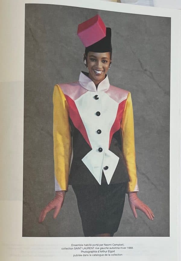 saint laurent rive gauche vintage black pink cubist jacket fall winter 1988