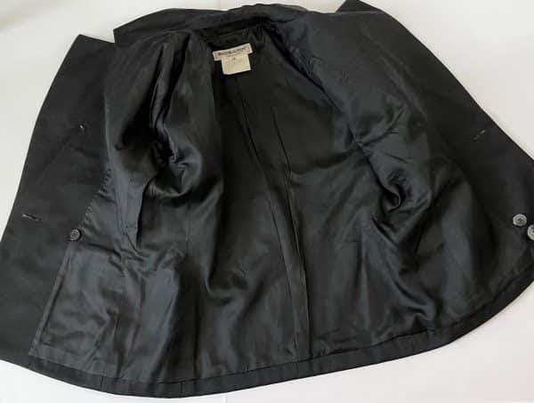 saint laurent rive gauche vintage black suit jacket & skirt 1987