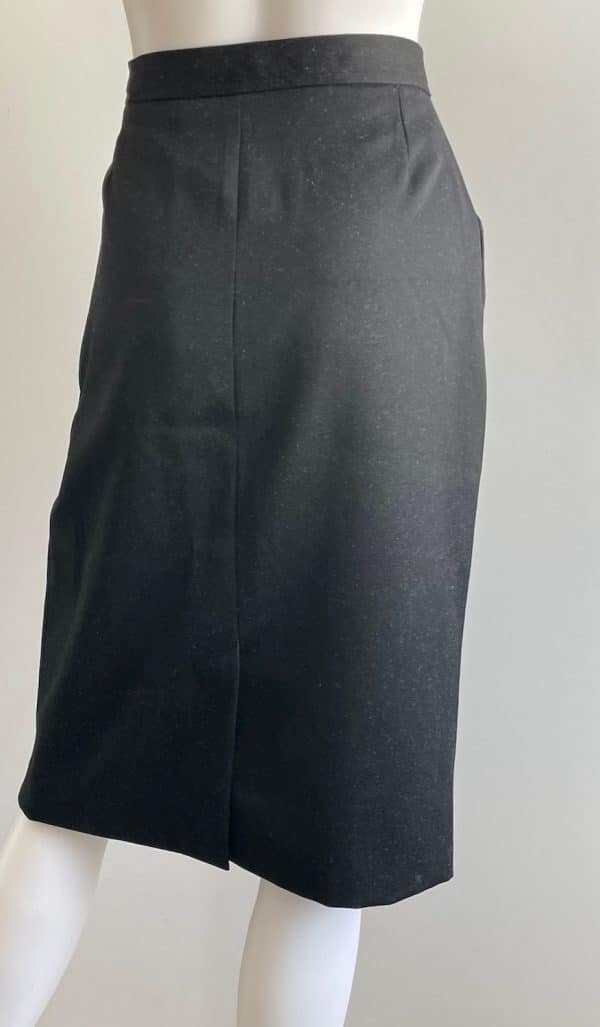 saint laurent rive gauche vintage black suit jacket & skirt 1987