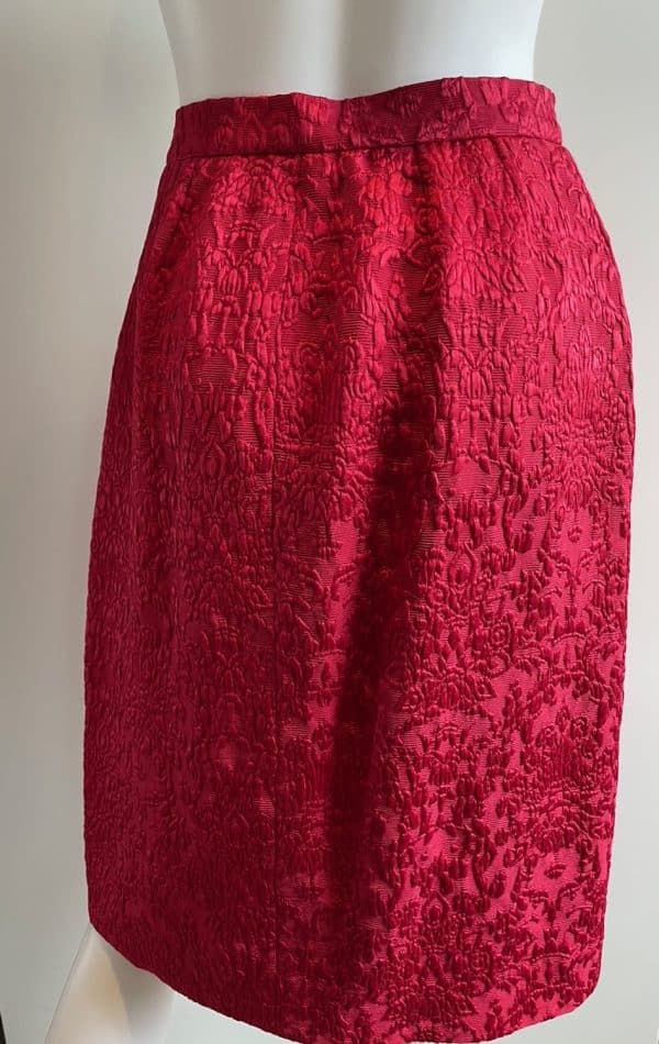 yves saint laurent brocade jacket skirt red suit "les chinoises" collection 1990