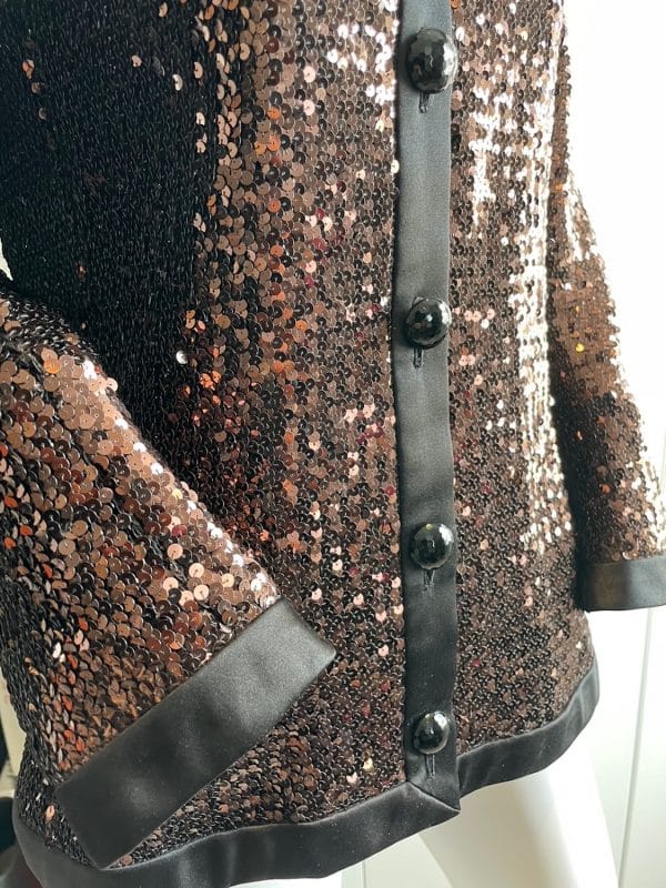 yves saint laurent rive gauche vintage sequins copper jacket blazer c.1980s