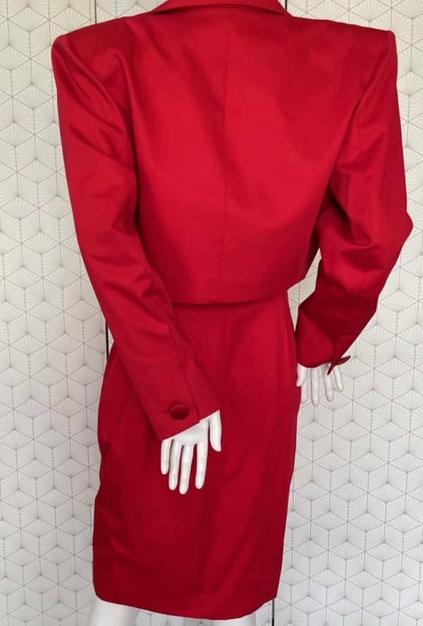 yves saint laurent variation vintage spencer red jacket dress day suit 1980s