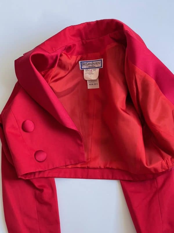 yves saint laurent variation vintage spencer red jacket dress day suit 1980s