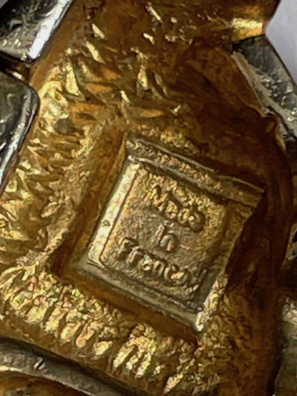 yves saint laurent vintage gold plated emerald crystal necklace c.1980