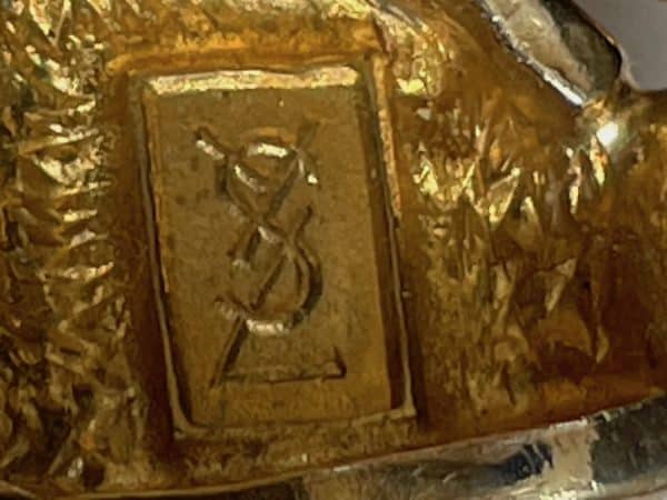 yves saint laurent vintage gold plated emerald crystal necklace c.1980