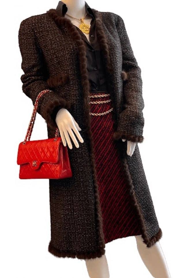 chanel coat iridescent tweed brown, black, gold & silver autumn 2003