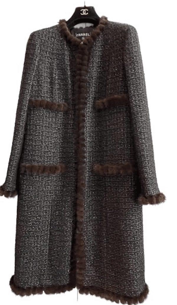 chanel coat iridescent tweed brown, black, gold & silver autumn 2003
