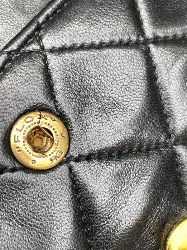 chanel vintage 2.55 black double flap small classic handbag lambskin circa 1994