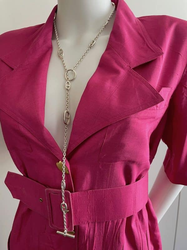 hermÈs farandole long necklace sterling silver w/box