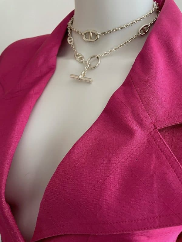 hermÈs farandole long necklace sterling silver w/box