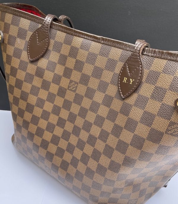 louis vuitton preowned neverfull mm tote bag damier ebene c.2008