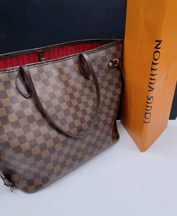 louis vuitton preowned neverfull mm tote bag damier ebene c.2008