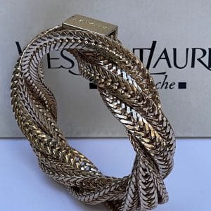 saint laurent bracelet intwined herringbone gold chain