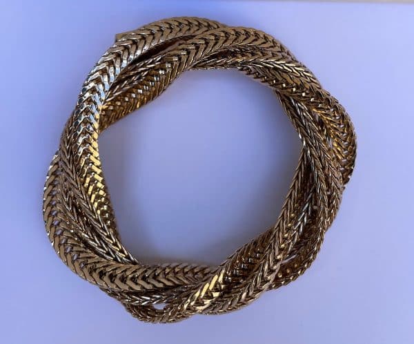 saint laurent bracelet intwined herringbone gold chain