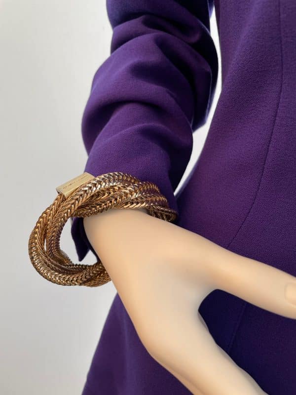 saint laurent bracelet intwined herringbone gold chain