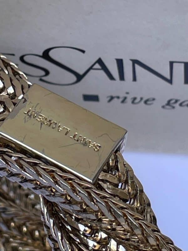 saint laurent bracelet intwined herringbone gold chain