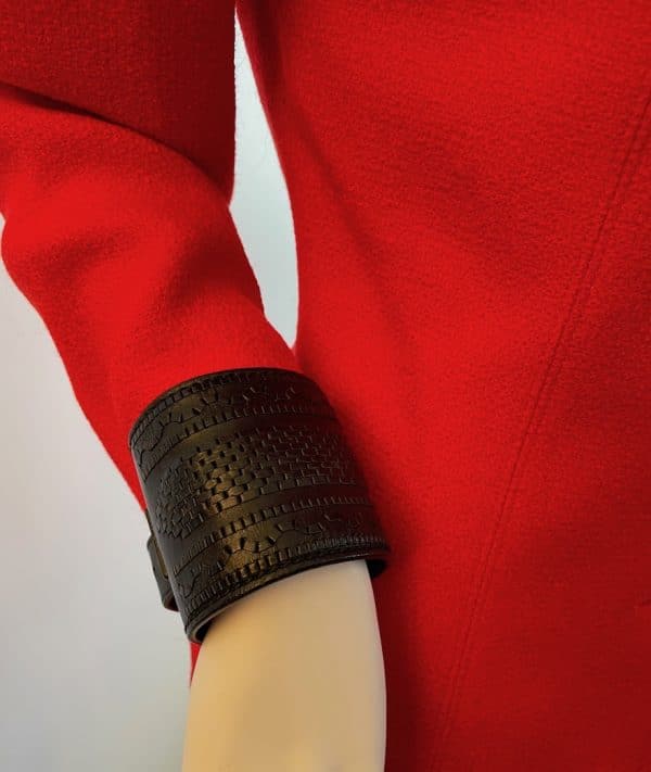 yves saint laurent rive gauche leather black cuff bracelet