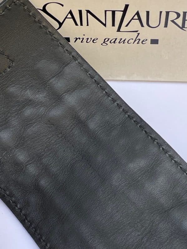 yves saint laurent rive gauche leather black cuff bracelet