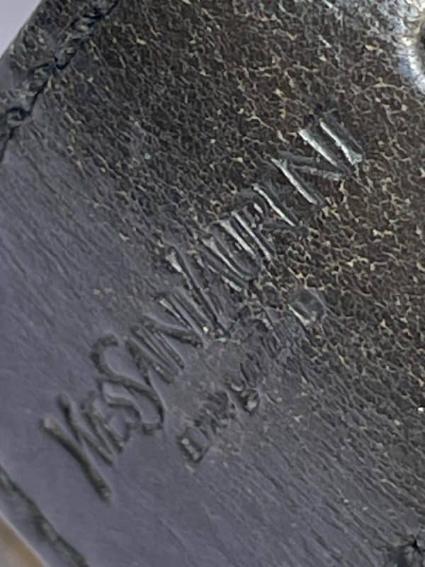 yves saint laurent rive gauche leather black cuff bracelet