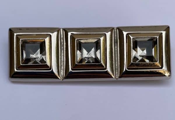 yves saint laurent by gossens vintage brooch silver rock crystal c.1960s