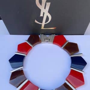 yves saint laurent vintage bakelite necklace limited edition ysl c.1970s