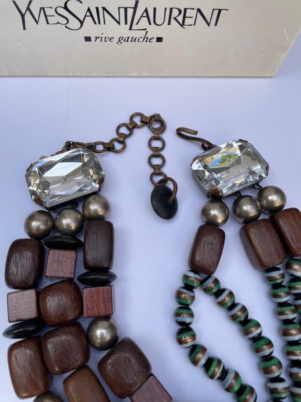 yves saint laurent vintage necklace wood beads african collection spring summer 1967