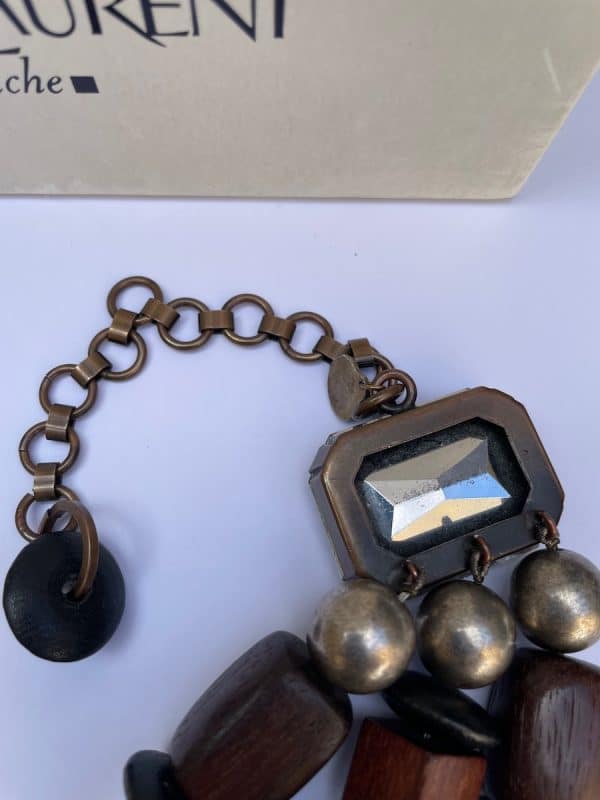yves saint laurent vintage necklace wood beads african collection spring summer 1967