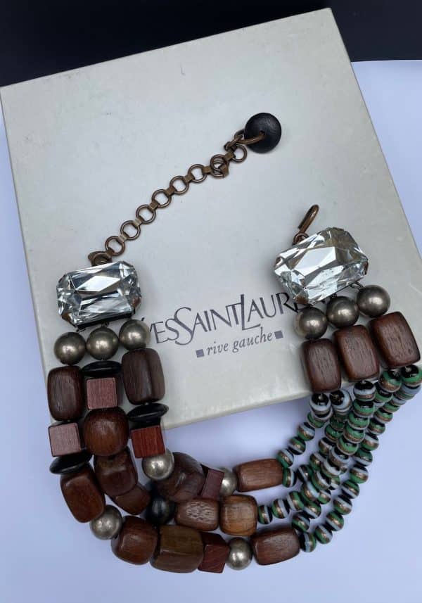 yves saint laurent vintage necklace wood beads african collection spring summer 1967